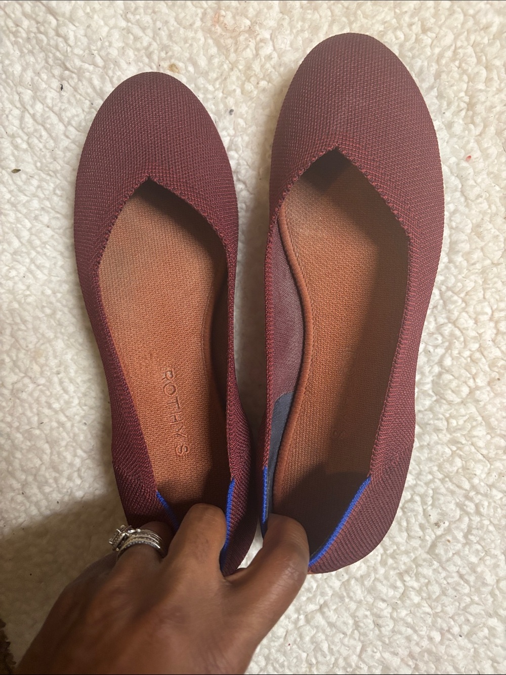 Rothy's women's knit flats size 8.5 maroon ballet - Picture 4 of 4